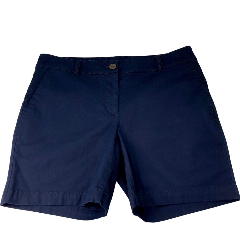 Talbots The Weekend Short Chino Sz 6 Petite Navy Blue Walking  Cotton Blend - Picture 3 of 5